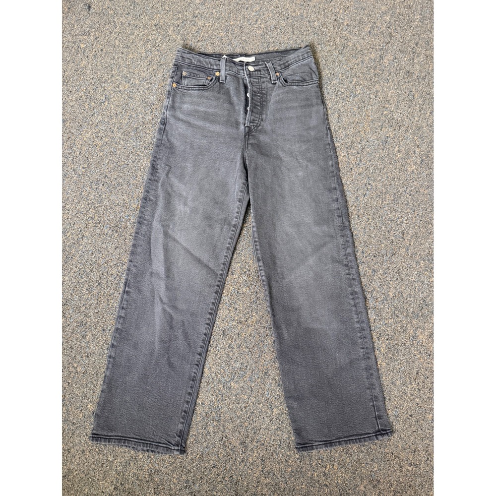 Levi's Women's Black Ribcage Straight Ankle Buttonfly Denim Jeans 27X27